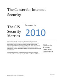 support@cisecurity.org — The CIS Security Metrics