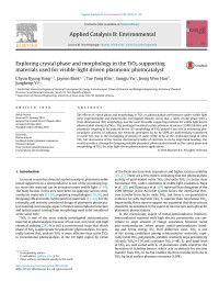 Chyan Kyung Song & Jayeon Baek & Tae Yong Kim & Sungju Yu & Jeong Woo Han & Jongheop Yi — Exploring crystal phase and morphology in the TiO2 supporting materials used for visible-light driven plasmonic photocatalyst