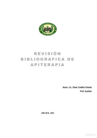 OMAR CANTILLO OVIEDO — REVISION BIBLIOGRAFICA APITERAPIA