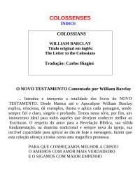 Carlos Biagini — COLOSSENSES (William Barclay)