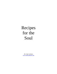 Cindy Cashman — Recipes for the Soul