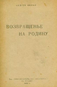 Андрей Белый — Возвращенье на родину