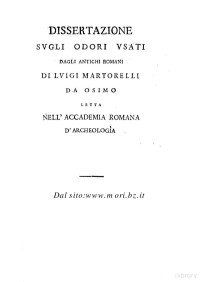 Luigi Martorelli — Dissertazione sugli odori usati dagli antichi romani