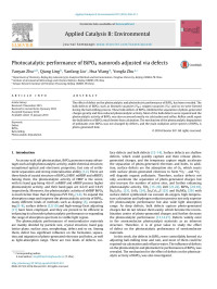 Yanyan Zhu & Qiang Ling & Yanfang Liu & Hua Wang & Yongfa Zhu — Photocatalytic performance of BiPO4 nanorods adjusted via defects