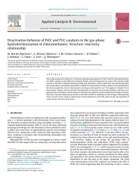 M. Martin-Martinez & A. Álvarez-Montero & L.M. Gómez-Sainero & R.T.Baker & J. Palomar & S. Omar & S. Eser & J.J. Rodriguez — Deactivation behavior of Pd/C and Pt/C catalysts in the gas-phase hydrodechlorination of chloromethanes: Structure–reactivity relationship