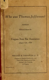 Thornton, William M. (William Mynn), 1851-1935 — Who was Thomas Jefferson?