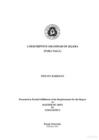 Barkman — Para Naga; A Descriptive Grammar of Jejara