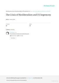 Dumenil & Levy — The Crisis of Neoliberalism and U.S. Hegemony, Kurswechsel, 2, 2009, pp. 6-13