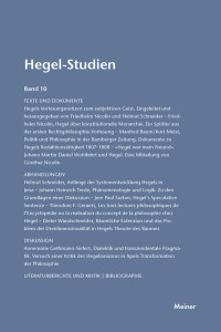 Friedhelm Nicolin, Otto Pöggeler — Hegel-Studien Band 10