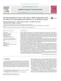 Daniela Pietrogiacomi & Maria Cristina Campa & Lea Roberta Carbone & Simonetta Tuti & Manlio Occhiuzzi — N2O decomposition on CoOx, CuOx, FeOx or MnOx supported on ZrO2: The effect of zirconia doping with sulfates or K+ on catalytic activity