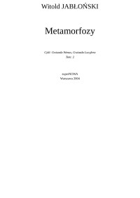 Jarus — Metamorfozy - Witold Jablonski