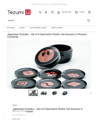 Unknown — Japanese Chataku - Set of 6 Geometric Plastic Tea Saucers in Phoenix C – Tezumi