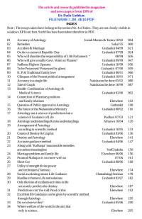 Jyotish — The article and research published of Dr. Dada Gadekar from 1999