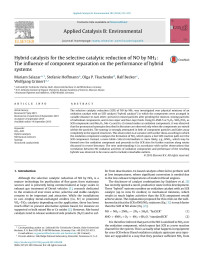 Mariam Salazar & Stefanie Hoffmann & Olga P. Tkachenko & Ralf Becker & Wolfgang Grünert — Hybrid catalysts for the selective catalytic reduction of NO by NH3: The influence of component separation on the performance of hybrid systems