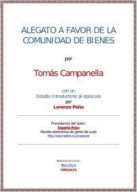 Tomás Campanella — ALEGATO A FAVOR DE LA COMUNIDAD DE BIENES