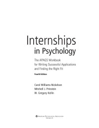 Williams-Nickelson, Carol;Prinstein, Mitchell J.;Keilin, W. Gregory; — Internships in Psychology