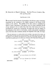 Lubbock, J. — Researches in Physical Astronomy