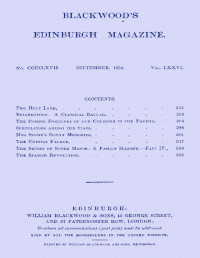 Various — Blackwood's Edinburgh magazine, Vol. 76, No. 467, September 1854