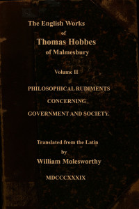 Thomas Hobbes — The English works of Thomas Hobbes of Malmesbury, Volume 02 (of 11)