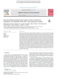 Margarida M. Antunes & Sérgio Lima & Auguste Fernandes & Maria F. Ribeiro & David Chadwick & Klaus Hellgardt & Martyn Pillinger & Anabela A. Valente — One-pot hydrogen production and cascade reaction of furfural to bioproducts over bimetallic Pd-Ni TUD-1 type mesoporous catalysts