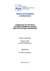 MACIEJ PASOWICZ — Cosmology of the Na'vi in James Cameron's Avatar And Its Cultural References