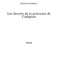 Honoré de Balzac — Les Secrets de la princesse de Cadignan