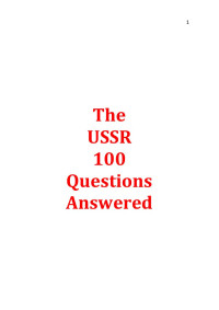 USSR Soviet News — The USSR 100 Questions Answered