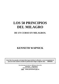 Kenneth Wapnick — Los 50 Principios del Milagro