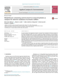 Mercedes Muñoz & María A. Gallo & Aída Gutiérrez-Alejandre & Delia Gazzoli & Carmen I. Cabello — Molybdenum-containing systems based on natural kaolinite as catalysts for selective oxidation of aromatic sulfides