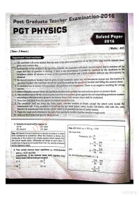 Unknown  — PGT Physics all papers and Solutions