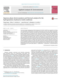 Yang Song & Oliver Y. Gutiérrez & Juan Herranz & Johannes A. Lercher — Aqueous phase electrocatalysis and thermal catalysis for the hydrogenation of phenol at mild conditions