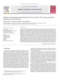 Robert BÃ¼chel — Influence of controlled spatial deposition of Pt and Pd in NOx storage-reduction catalysts on their efficiency