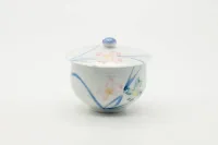 Unknown — Japanese Teacup - Floral Blue White Porcelain Arita-yaki Lidded Yunomi – Tezumi