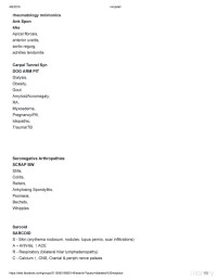 Unknown — Rheumatology Mnemonics