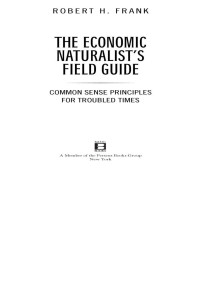 Robert H. Frank — The Economic Naturalist's Field Guide