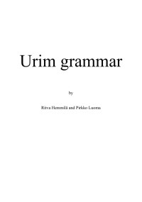 Ritva Hemmilä and Pirkko Luoma — Urim Grammar