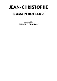 Romain Rolland — Jean-Christophe