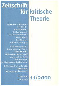 Gerhard Schweppenhäuser — Zeitschrift für kritische Theorie 11 (2000)