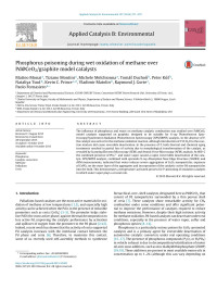 Matteo Monai & Tiziano Montini & Michele Melchionna & Tomáš Duchoň & Peter Kúš & Nataliya Tsud & Kevin C. Prince & Vladimir Matolin & Raymond J. Gorte & Paolo Fornasiero — Phosphorus poisoning during wet oxidation of methane over Pd@CeO2/graphite model catalysts