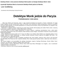 Jarek Bachanek — Detektyw Monk jedzie do Paryza - Lee Goldberg