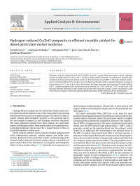 Grisel Corro & Surinam Cebada & Umapada Pal & Jose Luis García Fierro & Josefina Alvarado — Hydrogen-reduced Cu/ZnO composite as efficient reusable catalyst for diesel particulate matter oxidation