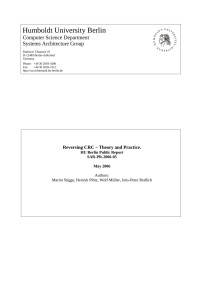 Martin Stigge & Henryk Plötz & Wolf Müller & Jens-Peter Redlich — Reversing CRC - Theory and Practice