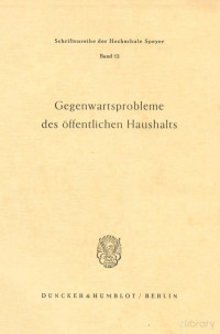 coll — Gegenwartsprobleme des öffentlichen Haushalts