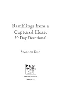 Shannon Kish — Ramblings of a Captured Heart