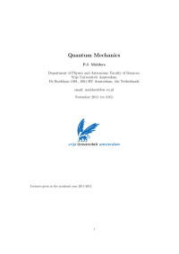 Piet J. Mulders — Quantum Mechanics