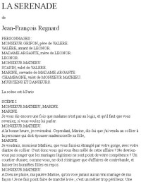 Jean-François Regnard [Regnard, Jean-François] — LA SERENADE