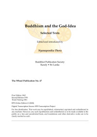 Nyanaponika Thera  — Buddhism and the God-Idea