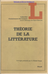 A. Kibédi Varga, Benoît de Cornulier, P. W. M. de Meijer — Théorie de la littérature
