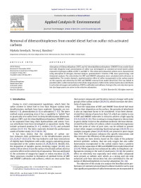 Mykola Seredych — Removal of dibenzothiophenes from model diesel fuel on sulfur rich activated carbons