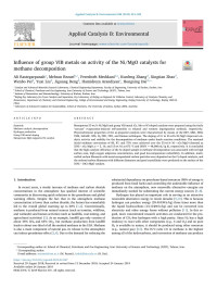 Ali Rastegarpanah & Mehran Rezaei & Fereshteh Meshkani & Kunfeng Zhang & Xingtian Zhao & Wenbo Pei & Yuxi Liu & Jiguang Deng & Hamidreza Arandiyan & Hongxing Dai — Influence of group VIB metals on activity of the Ni/MgO catalysts for methane decomposition